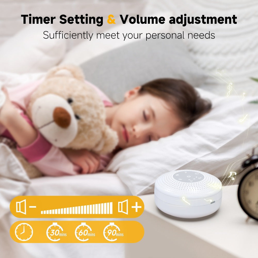 Draagbare Witte Ruis Machine voor Baby's en Volwassenen - Oplaadbare Slaaphulp met 21 Geluiden voor Kinderen, Jongens en Meisjes - Ideaal voor Thuis en op Reis
