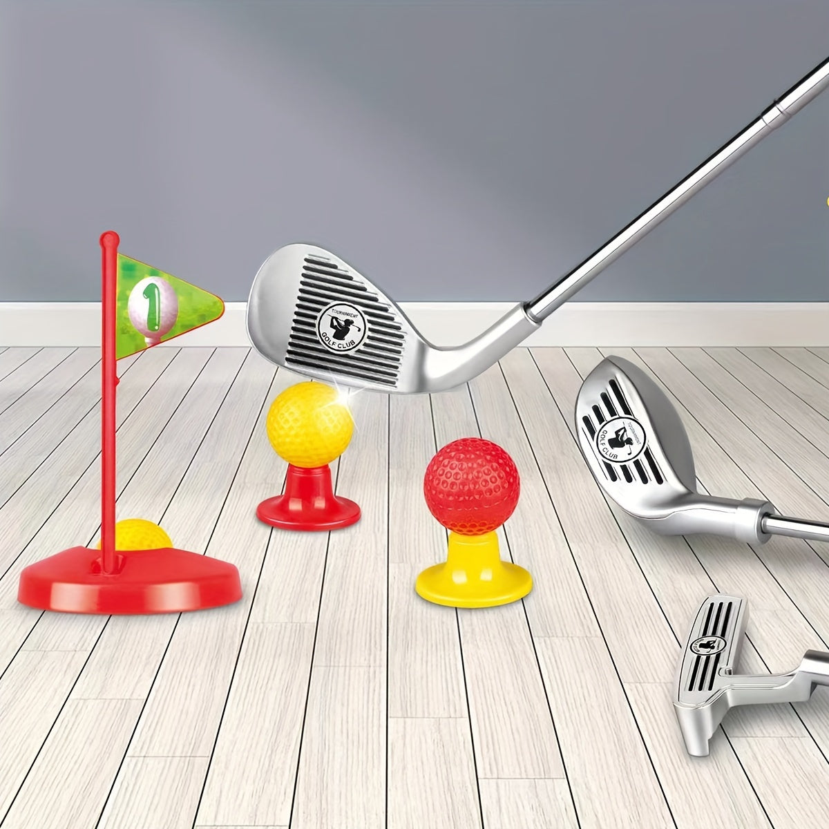 Verstelbare Kindergolfset | 3 Clubs, Ballen & Doelen, Binnen/Buitenspeelgoed 3-8 Jaar