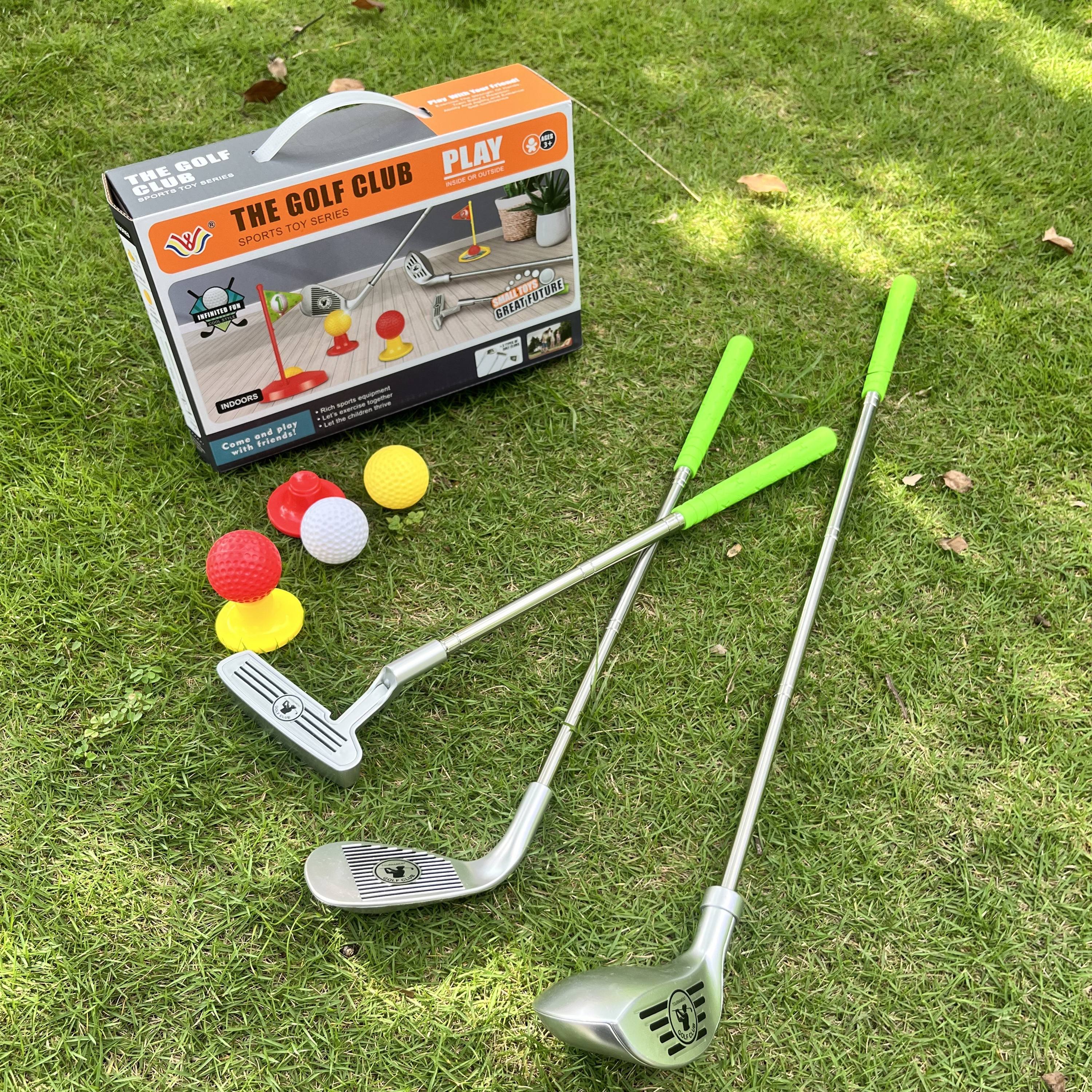 Verstelbare Kindergolfset | 3 Clubs, Ballen & Doelen, Binnen/Buitenspeelgoed 3-8 Jaar