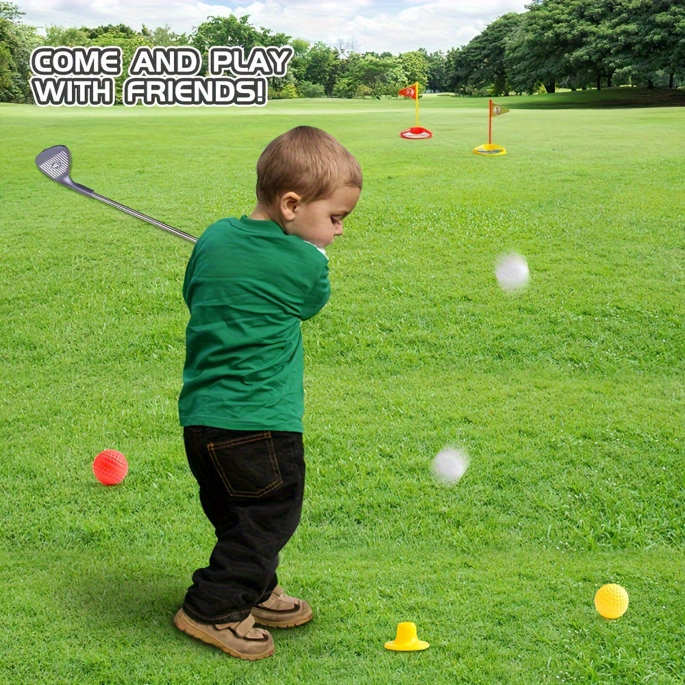 Verstelbare Kindergolfset | 3 Clubs, Ballen & Doelen, Binnen/Buitenspeelgoed 3-8 Jaar