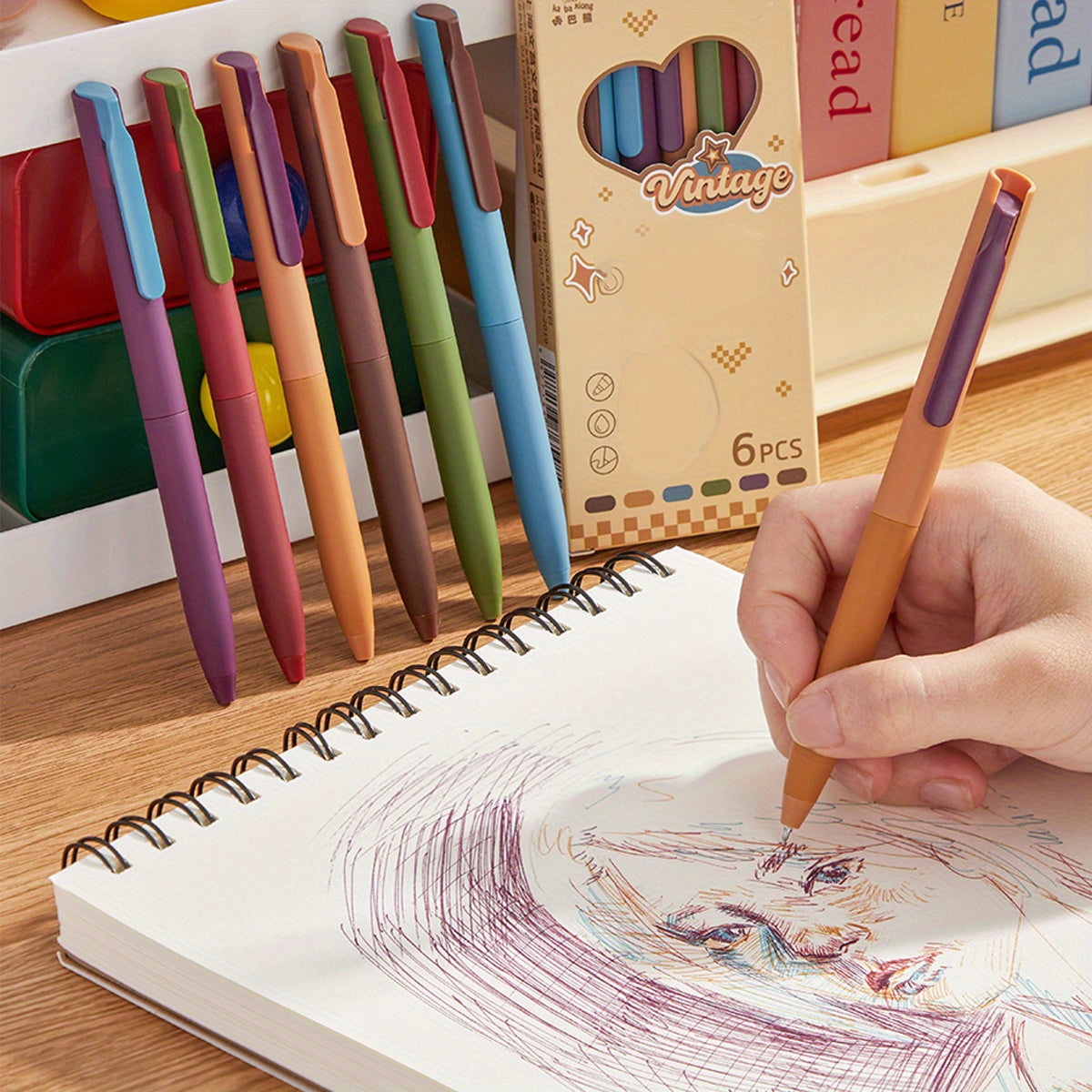 Vintage Gelpennen Set | Sneldrogende 0.5mm Fijne Punt, Ideaal Voor School & Journaling | Schoolbenodigdheden | Voor Kinderen