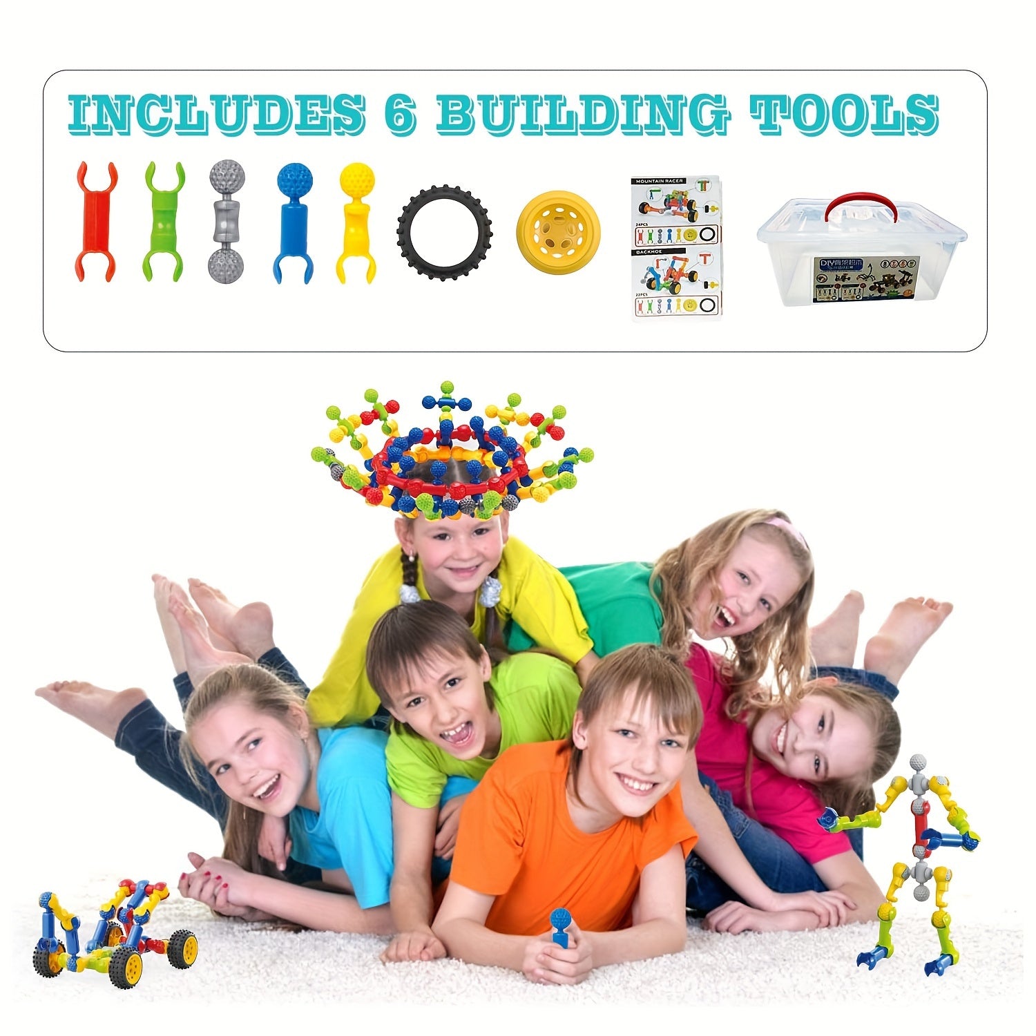 Constructiespeelgoed set|Bouwstenen met opbergdoos – educatief speelgoed