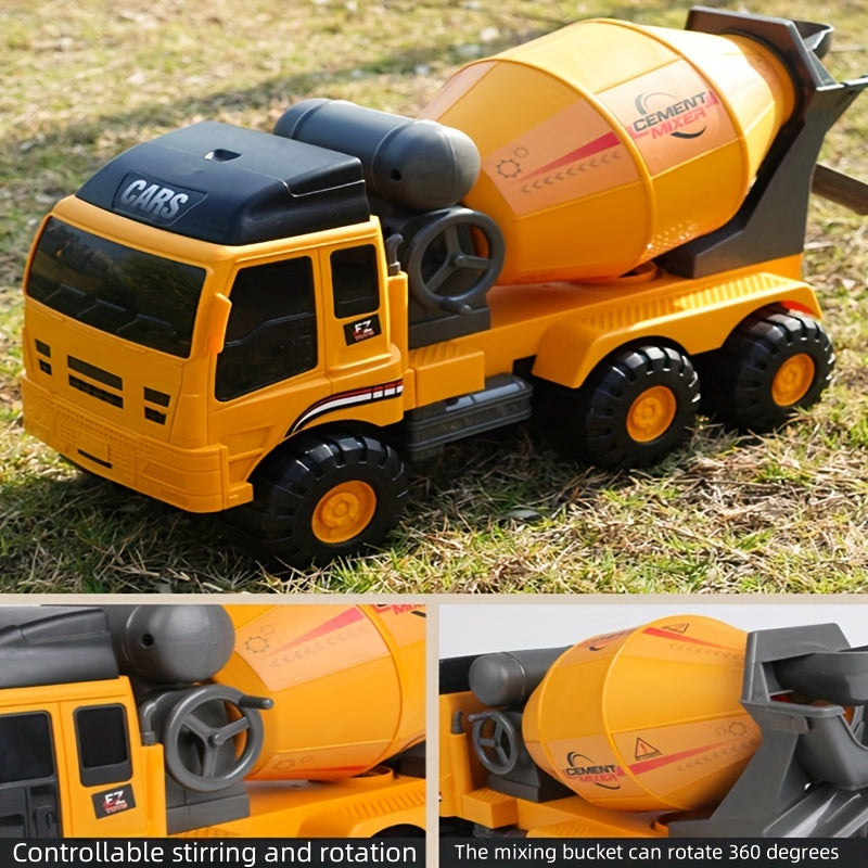 Bouwvoertuigen Set | Grote graafmachine, cementwagen en kraan – educatief constructiespel