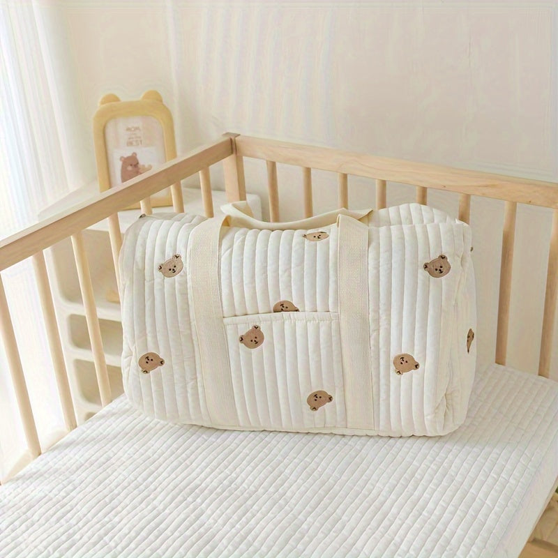 Grote geborduurde beren opbergtas | Reistas voor baby’s