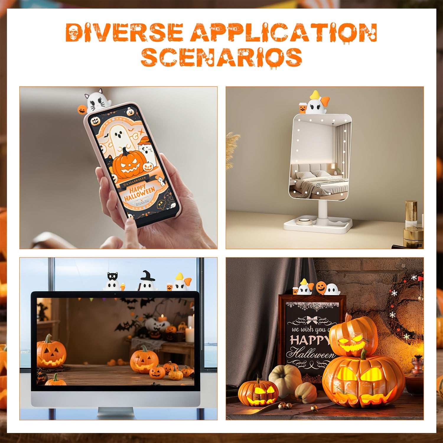 Spookje Halloween Telefoonversiering | Leuke Stick-On Decoratie voor Smartphone of Tablet