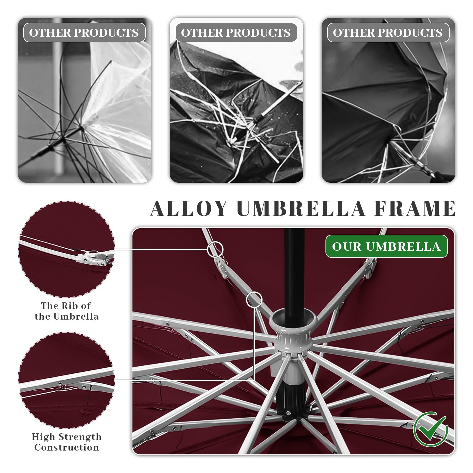 Rainstar automatische paraplu | Omkeerbare sluiting, 10 metalen baleinen, unisex ontwerp, 105 cm