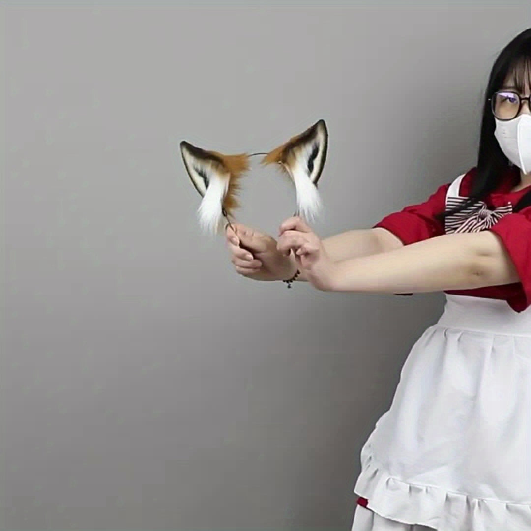 Pluizige Vossen Oren Haarband | Realistisch dierlijk haaraccessoire voor cosplay en Halloween