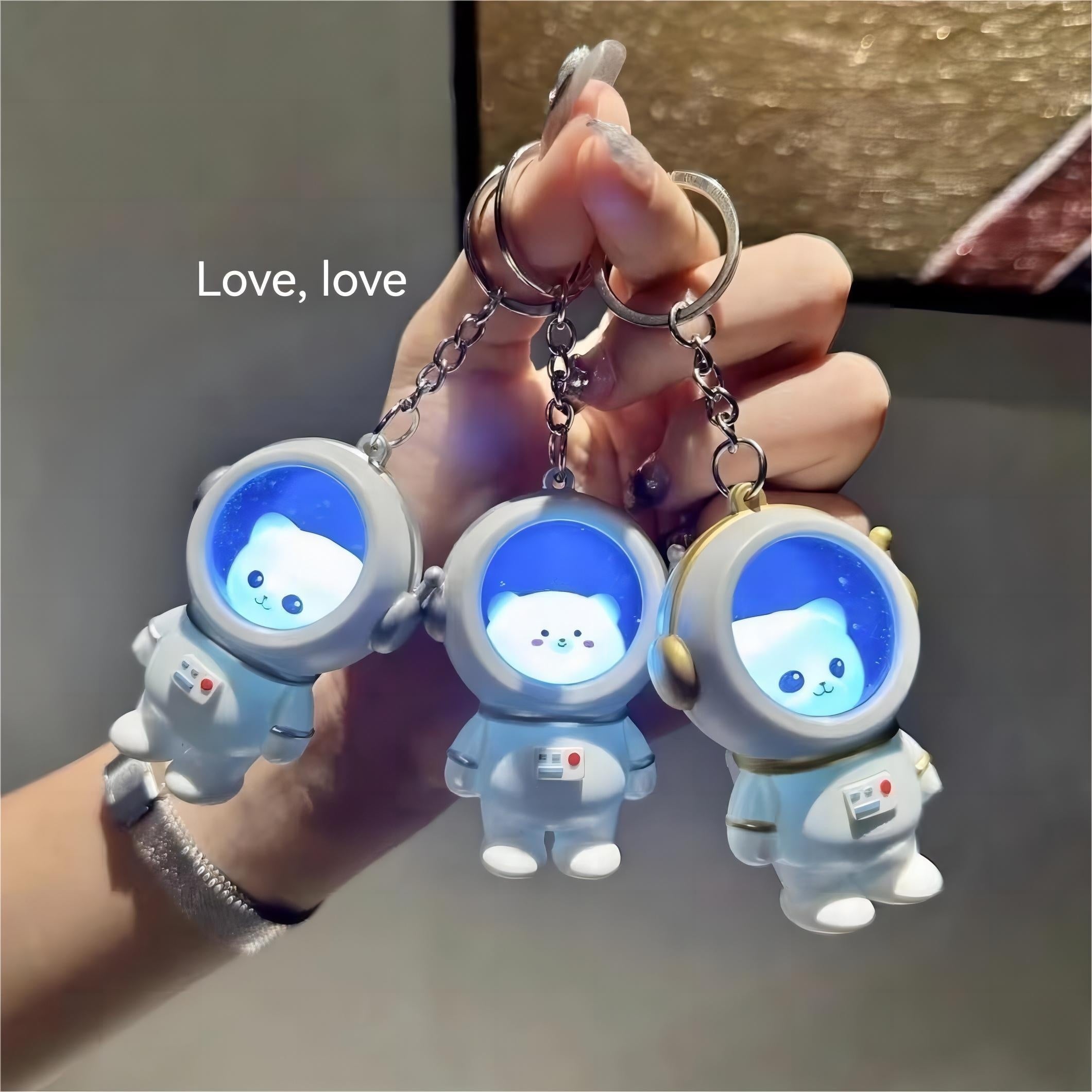Astronaut Beer Nachtlampje Sleutelhanger | Ruimte-Thema Rugzak Charm voor Cadeaus