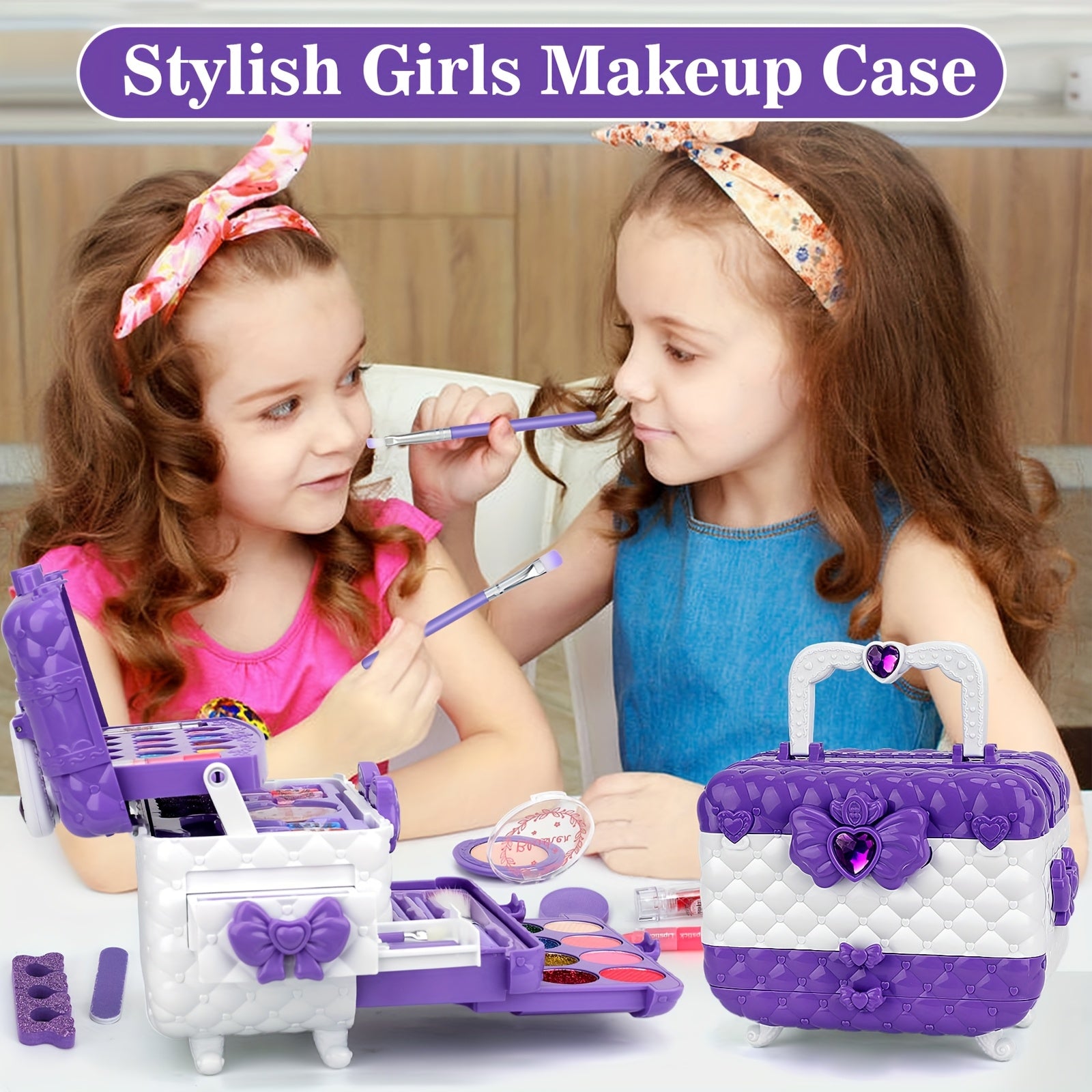 54-Delige Make-up Set voor Meisjes - Afwasbare Make-up en Realistisch Speelgoed - Verjaardags-, Kerst- & Halloweencadeau