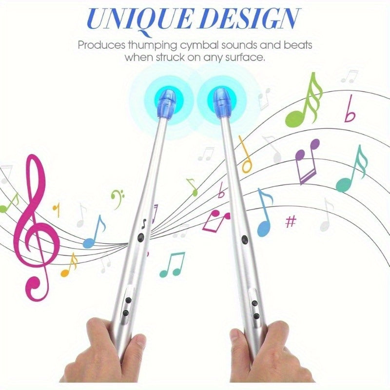 Ritme Drumstokken Speelgoedset voor Kinderen - Zilveren Air Percussie Stokken voor Jongens en Meisjes - Leuk Cadeau voor Feestjes, Halloween en Kerstmis (Maakt GEEN Geluid)