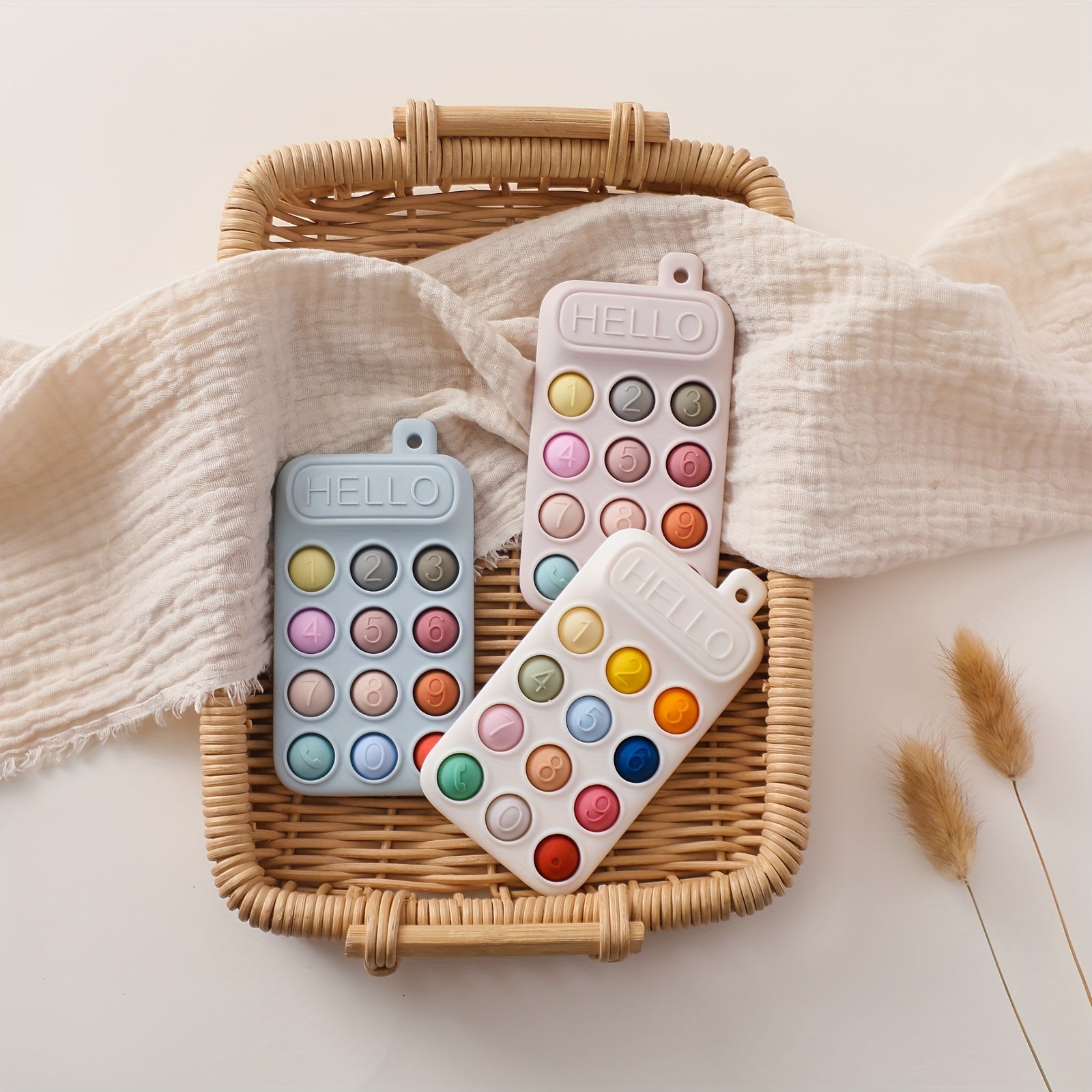 Siliconen Telefoon Bijtspeelgoed | Zacht en Glad Oppervlak BPA-vrije Bijtring voor Baby’s van 0 tot 2 Jaar