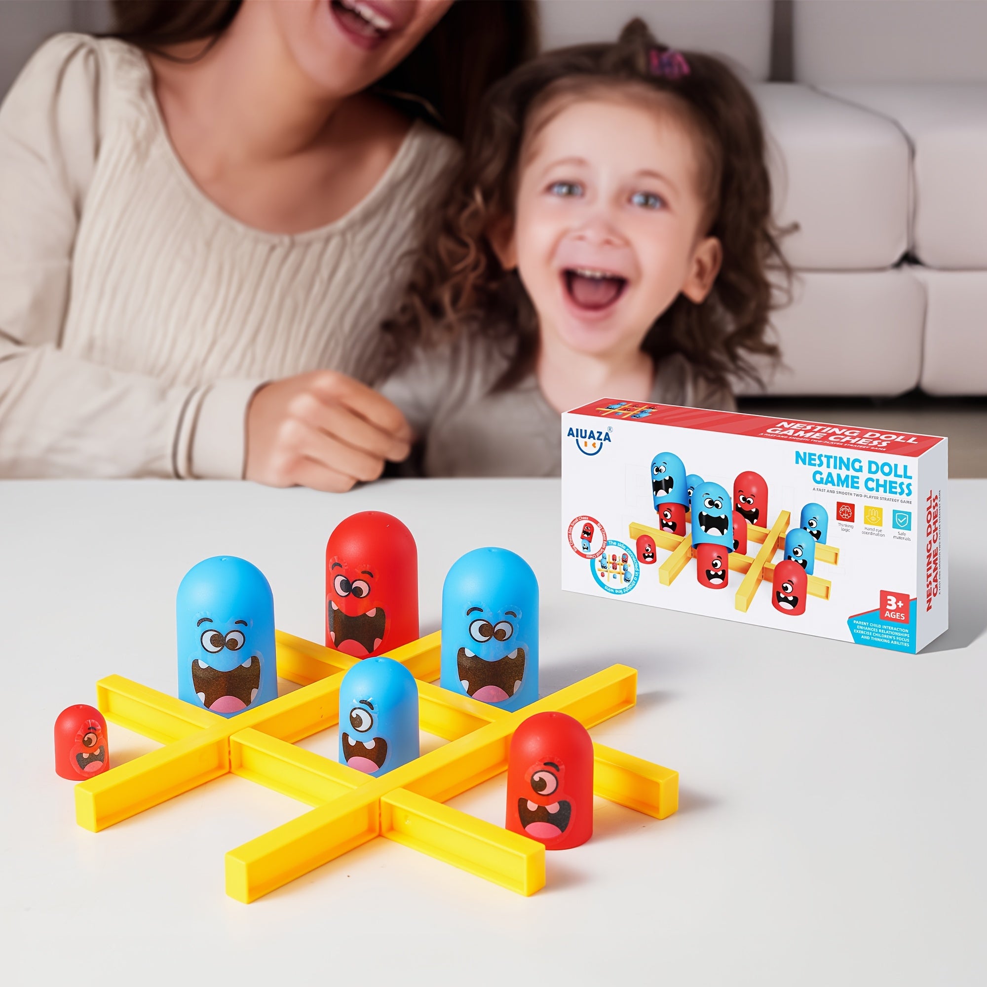 Klassiek Tic-Tac-Toe Spel | Duurzaam PVC Bordspel voor Gezinnen, Perfect voor Feesten en Bijeenkomsten, Ideaal Cadeau voor Kinderen