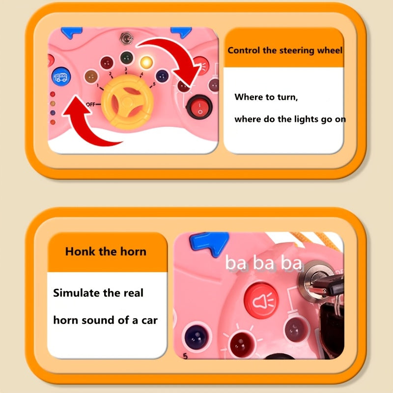 Educatieve Busy Board met Stuur | Geluiden, Lichten en Educatieve Knoppen (3-6 Jaar)