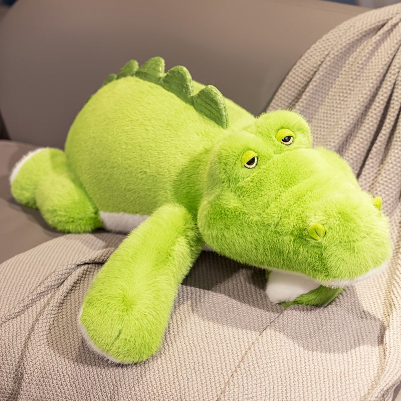 Groene Krokodil Knuffel 45cm | Zachte Dinosaurus Knuffel met Expressieve Ogen | Pluche Speelgoed voor Jongens & Meisjes | Verjaardagscadeau