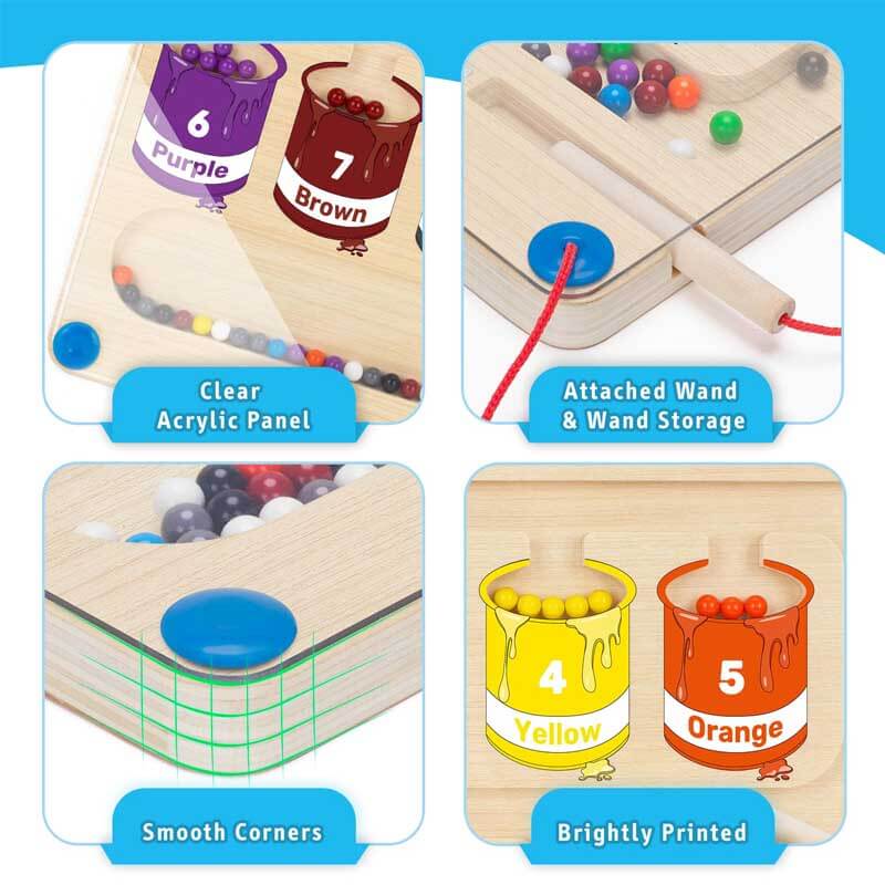MagneticMaze™ – Magnetisch Kleur- en Cijferdoolhof | Montessori Speelgoed (1–6 jaar)