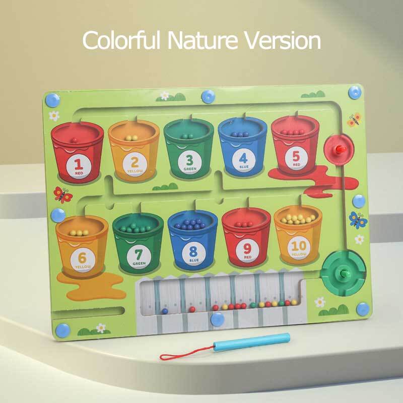 MagneticMaze™ – Magnetisch Kleur- en Cijferdoolhof | Montessori Speelgoed (1–6 jaar)