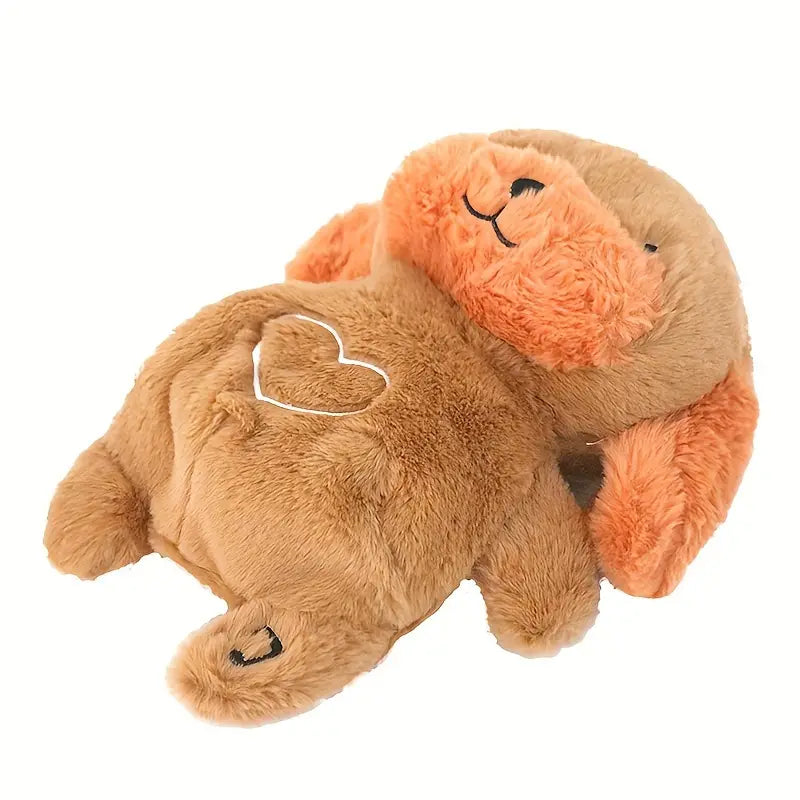 Interactieve Kalmerende Knuffelhond | Kalmerend Pluche Speelgoed met Realistische Ademhaling voor 0-3 Jaar