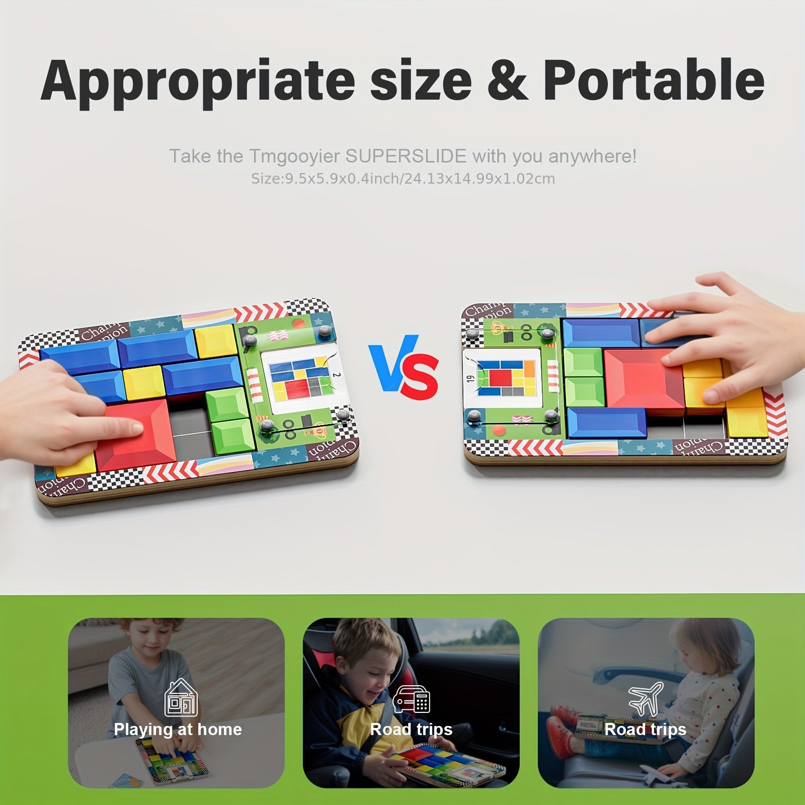 Houten schuifpuzzel Super Slide - Educatief reisspeelgoed voor kinderen van 6-13 jaar, bevordert fijne motoriek.