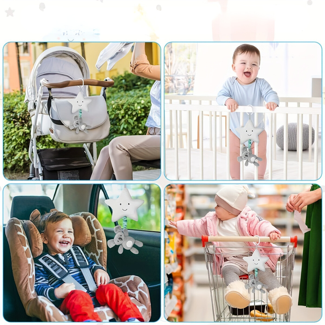 Zachte Pluche Pentagram Muziek Speelgoed voor Baby's | Hangend Bed- en Kinderwagen Speelgoed, Geschikt voor 0-3 Jaar, Gemaakt van Polyestervezel