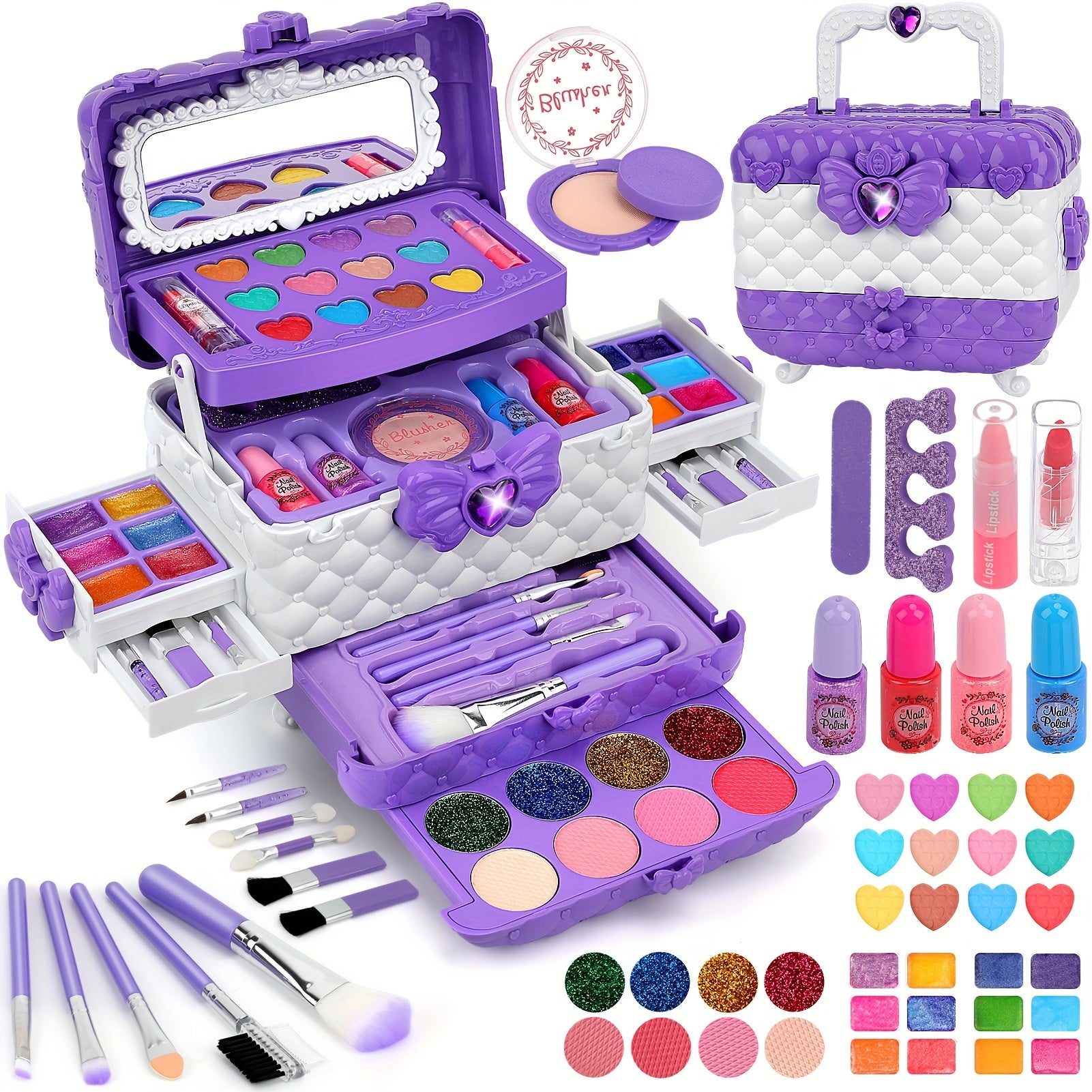 54-Delige Make-up Set voor Meisjes - Afwasbare Make-up en Realistisch Speelgoed - Verjaardags-, Kerst- & Halloweencadeau