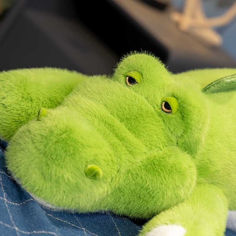 Groene Krokodil Knuffel 45cm | Zachte Dinosaurus Knuffel met Expressieve Ogen | Pluche Speelgoed voor Jongens & Meisjes | Verjaardagscadeau