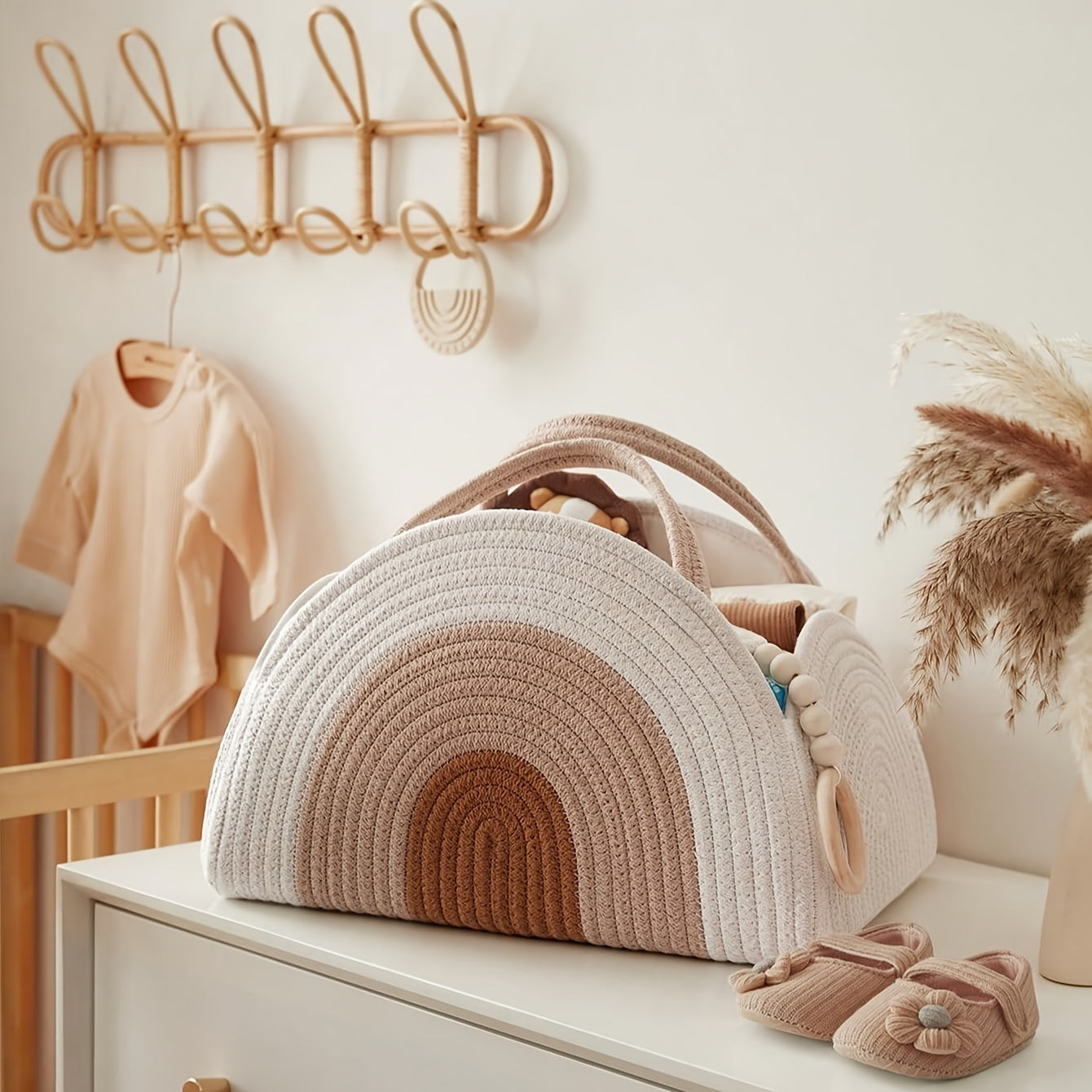Grote Geweven Luiertas voor Moeders - Duurzaam Polyester, Perfect voor Kinderwagens en Verschoontafels