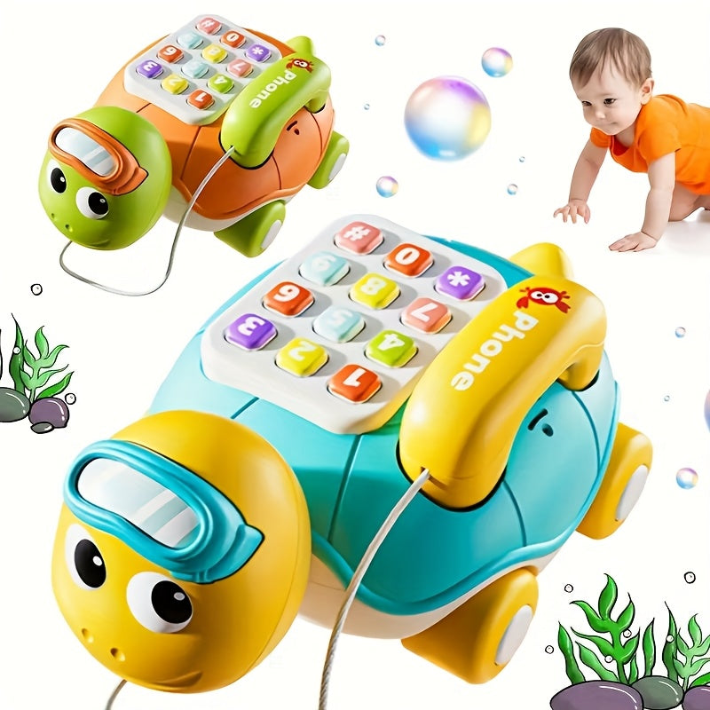 Muzikale Speelgoedtelefoon voor Baby en Peuter - Educatief Schildpad Speeltje met Licht en Geluid voor Jongens en Meisjes - Eerste Telefoon voor Kinderen vanaf 1 Jaar