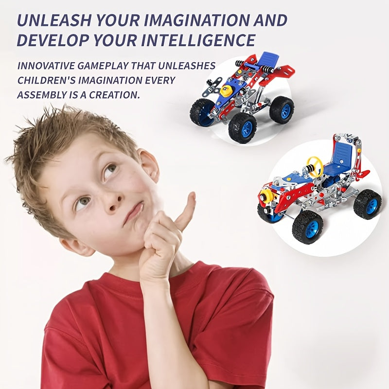 2-in-1 Retro Auto Bouwset 171-delig | Metalen DIY Speelgoed vanaf 8 Jaar