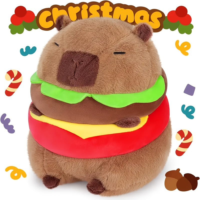 Zacht Pluche Hamburger Capybara Speelgoed | Gemengde Kleuren, Ideaal Cadeau voor Kinderen 0-3 Jaar, Knuffelvriend voor Peuters