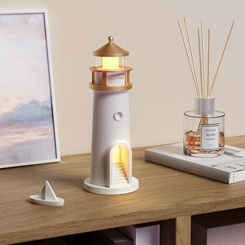 LED Nachtlamp Vuurtoren | Oplaadbaar met Afstandsbediening & Maanprojectie