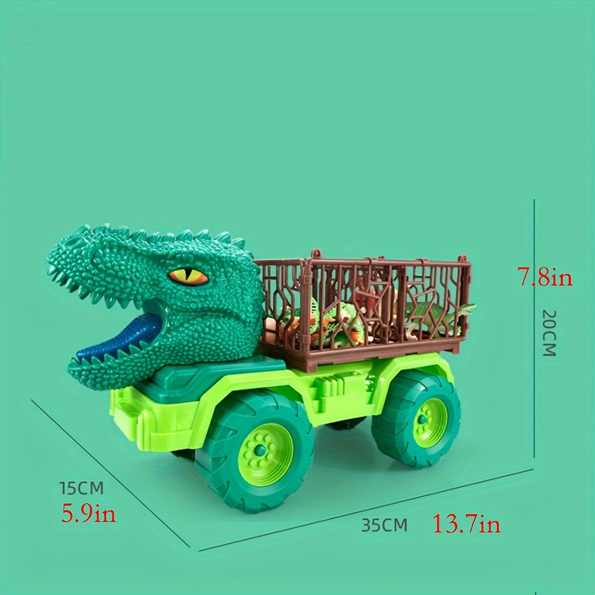 Dinosaurus Transporter Truck Speelgoed Set, 14-delige T-Rex Vrachtwagen met Educatief Speeltijd, Verjaardags- & Kerstcadeau voor Kinderen van 3-6 Jaar