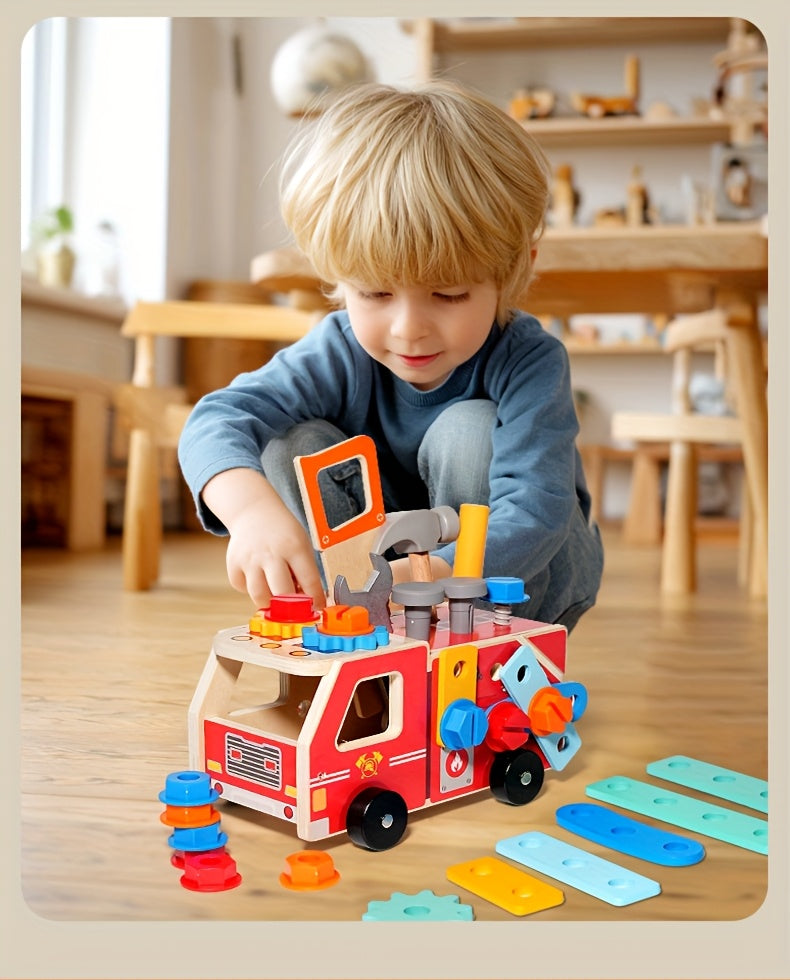 Houten gereedschapsbox|DIY schroef- & moerspeelgoed voor kinderen