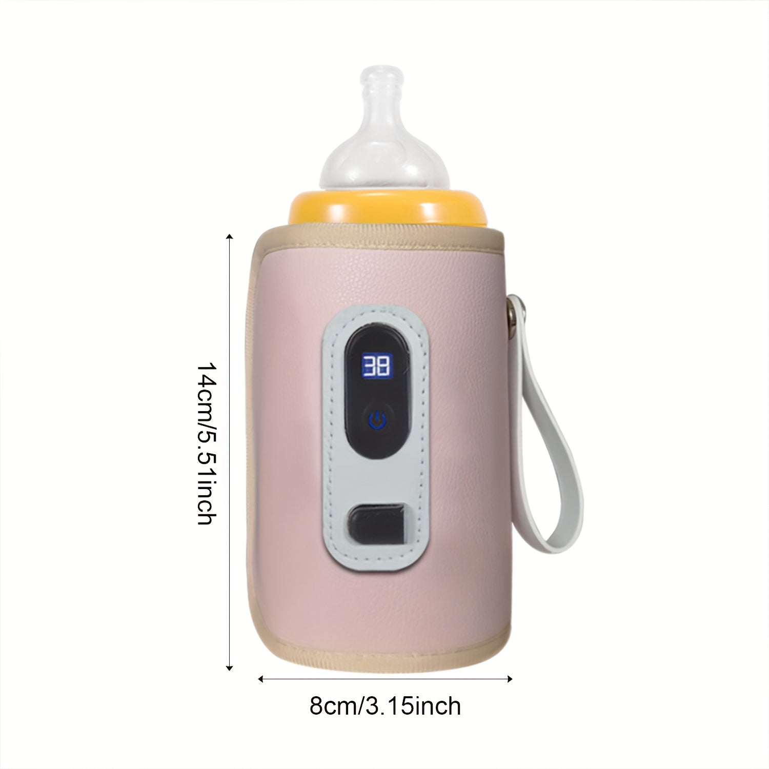 Draagbare Babyfles Verwarmer | USB-Aangedreven 5-Snelheden Temperatuurinstellingen voor Melk & Dranken, Ideaal voor Reizen