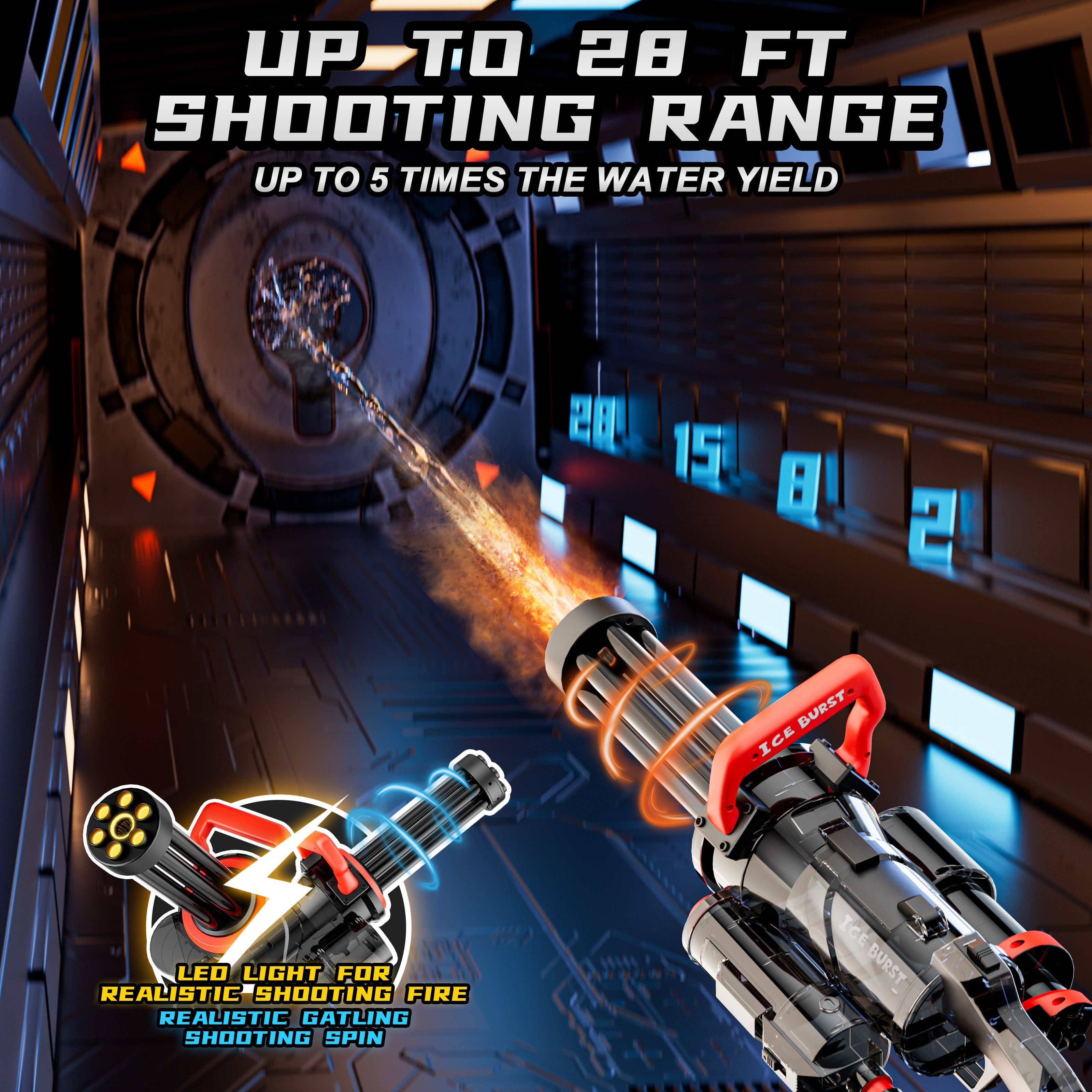 Elektrisch Gatling Waterpistool | Automatisch Watergeweer voor Kinderen & Volwassenen