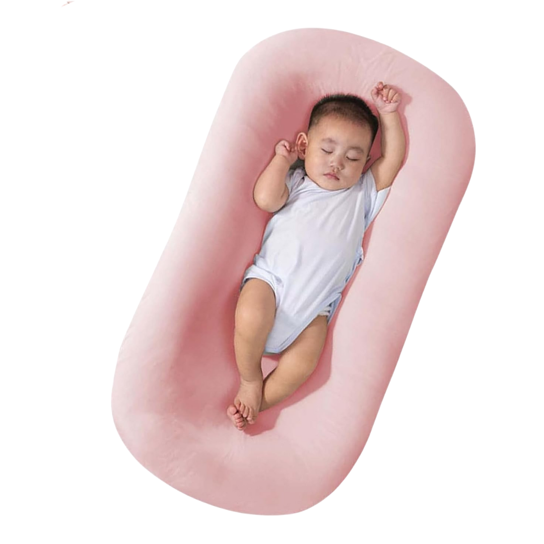 Baby Lounger Kussen | Zacht Katoen Ademend Baby Nest Slaapplek voor Pasgeboren 0-24 Maanden