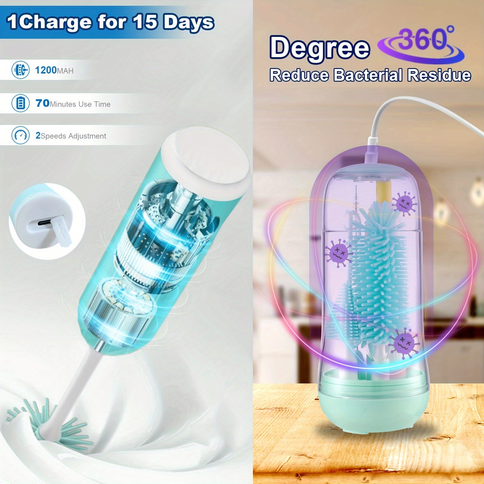 Kit de Brosses Électriques Rechargeables pour Biberons - Brosse en Silicone 4-en-1 Portable Voyage - Cadeau Indispensable pour Nouveaux Parents