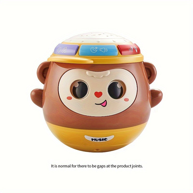 1 Stuks Aap Handtrommel Speelgoed die Kan Knipperen | Multifunctionele Ritmeprojectie Trommel met Licht en Muziek