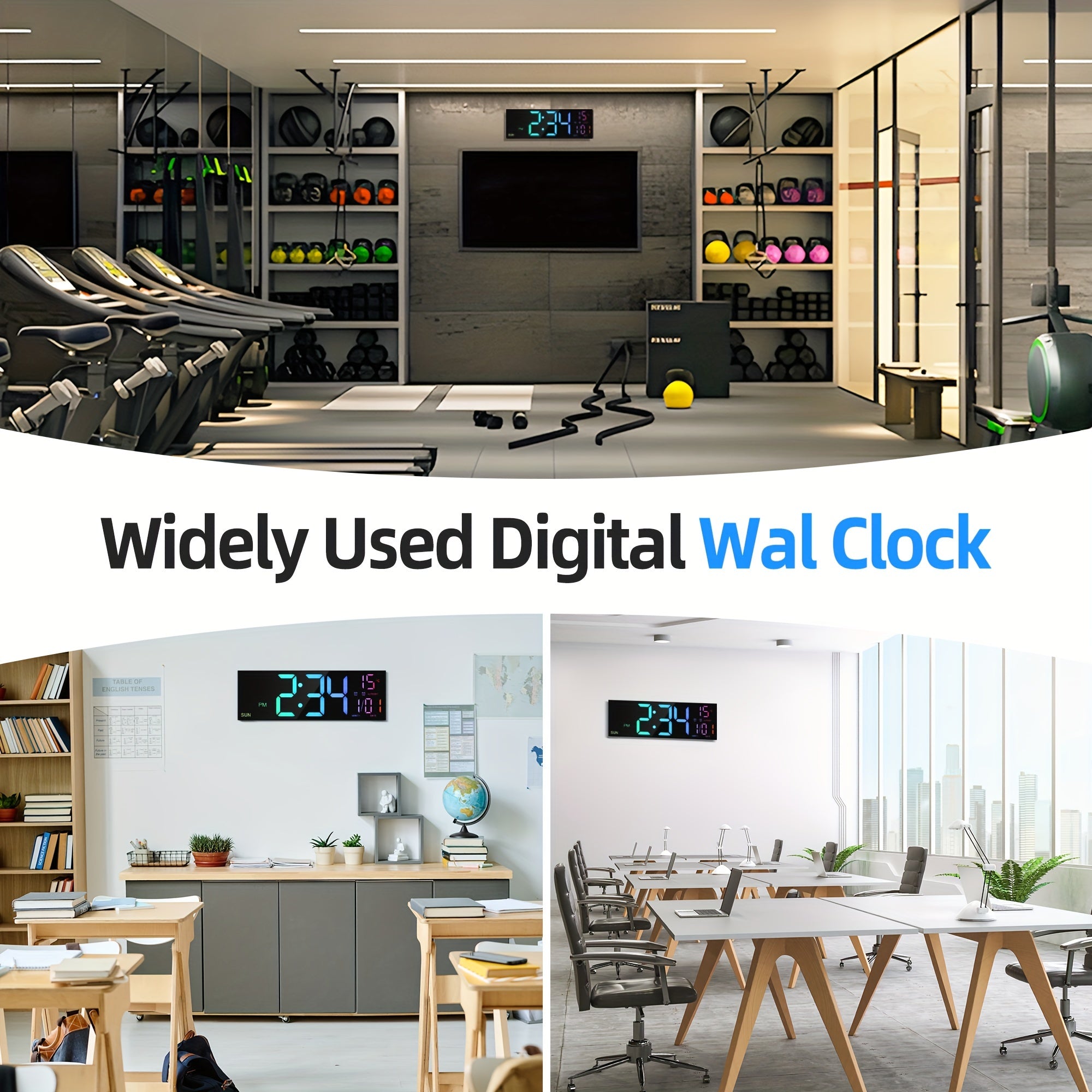 Digitale LED wandklok 41cm | Met afstandsbediening