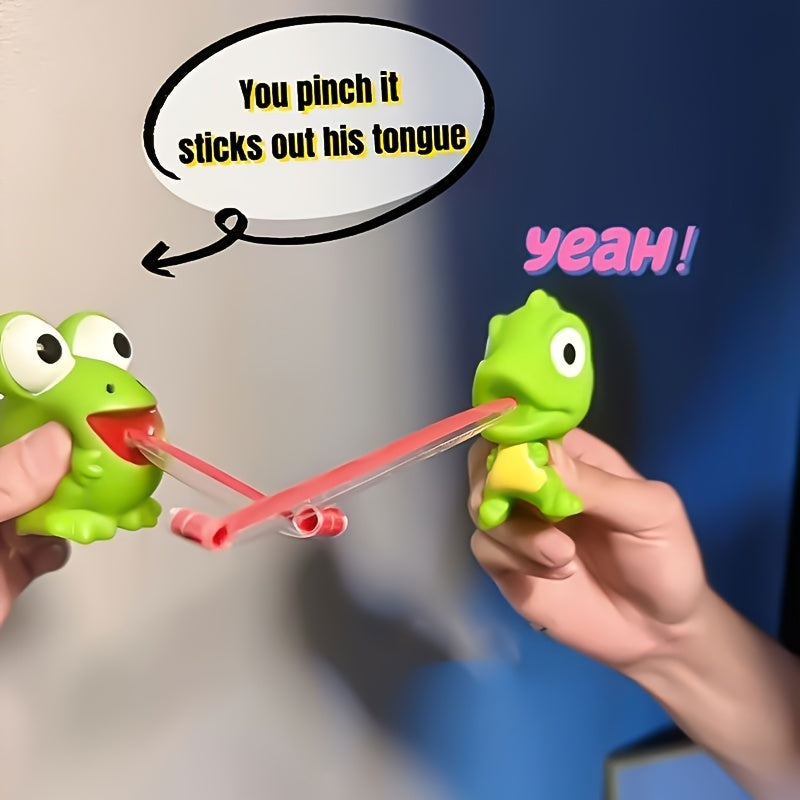 Kikker & Dino Pop-Tong Set | Veilig rubber, interactief kinderspel (3-6 jaar)