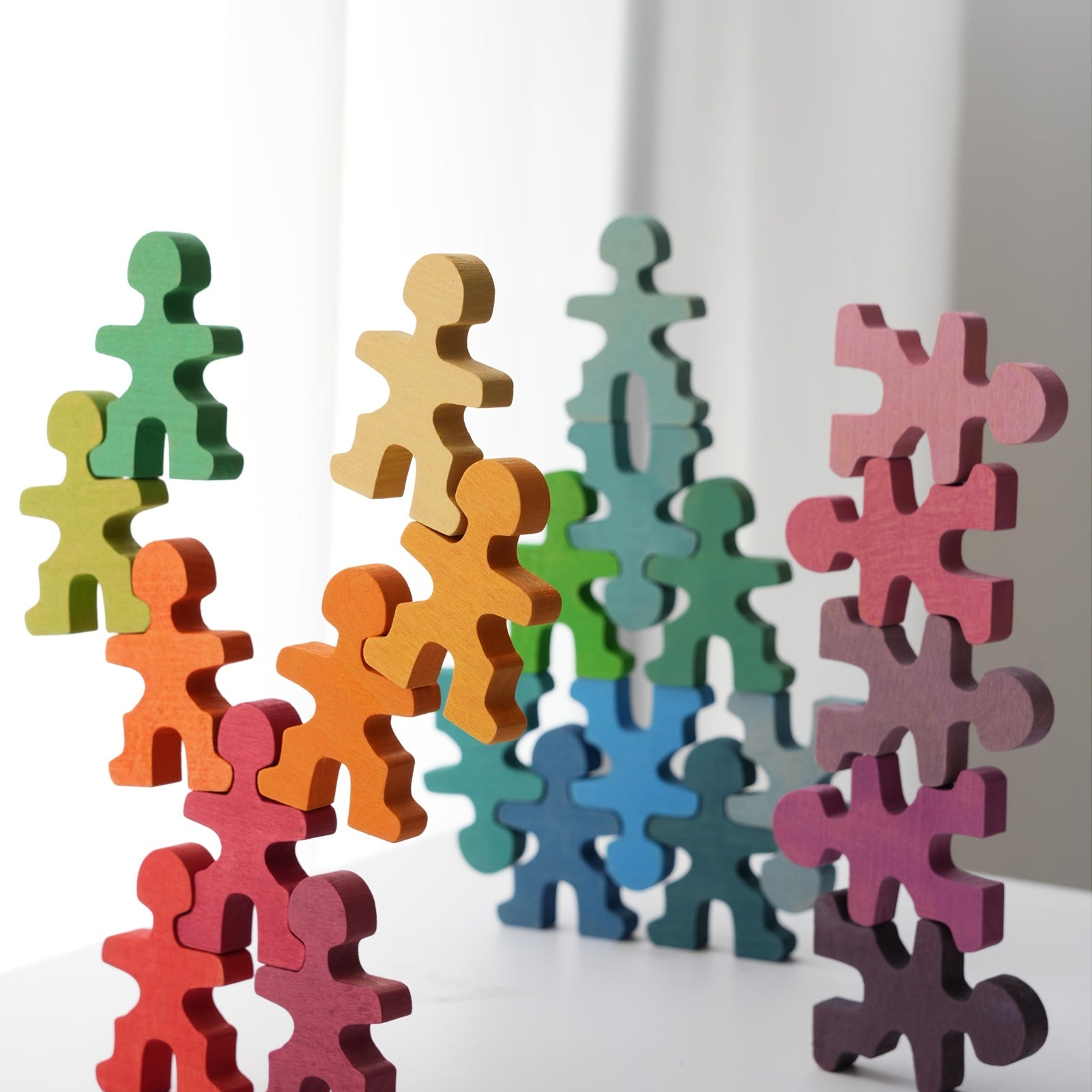 Houten stapelblokken|Educatief balansspel voor peuters & gezinnen