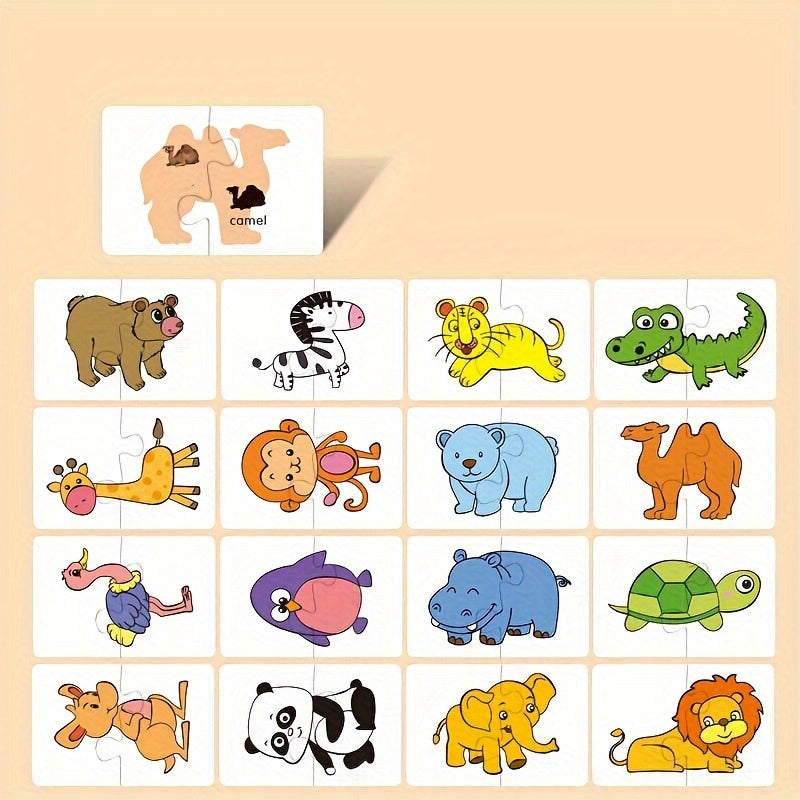 Educatieve Puzzelkaarten Set | Jigsaw Matching Game | Cognitieve Ontwikkeling | Geen Batterijen Nodig | Papier