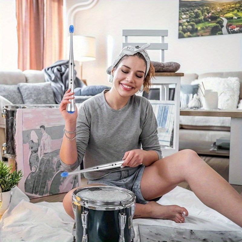 Ritme Drumstokken Speelgoedset voor Kinderen - Zilveren Air Percussie Stokken voor Jongens en Meisjes - Leuk Cadeau voor Feestjes, Halloween en Kerstmis (Maakt GEEN Geluid)