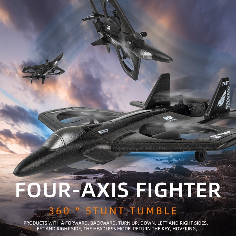 RC Vliegtuig 2.4GHz 4CH met Camera | Foam Fighter Jet met 3D Flip, Altitude Hold & Headless Mode | Beginner Vliegvliegtuig voor Volwassenen & Kinderen | Cadeau voor Feestdagen