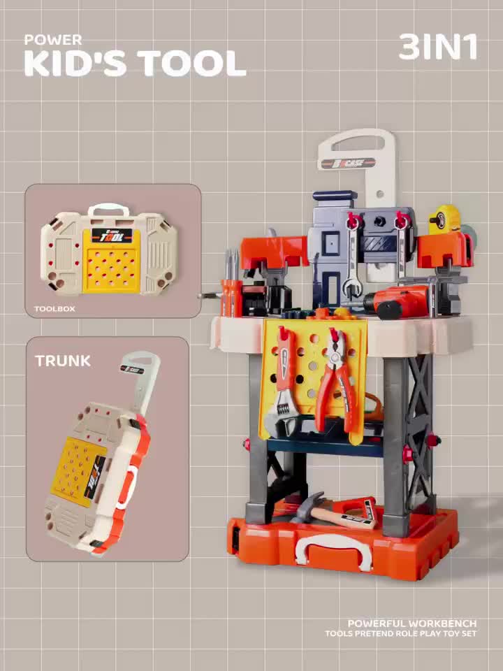 Kindergereedschapsset Transformeerbaar | Simulatie Reparatiebank – Educatief Cadeau voor Jongens & Meisjes 3+ Jaar