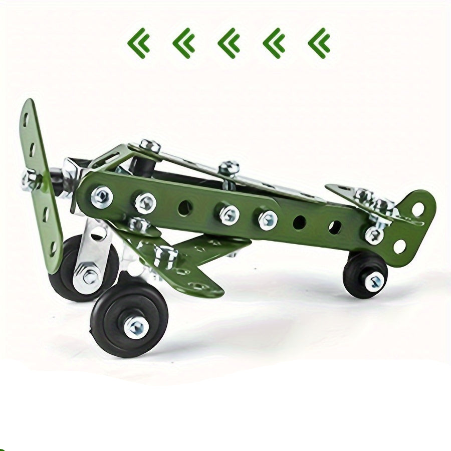 Bouwblokken Speelgoed | Educatieve 4-in-1 Militaire Serie Modellen | Metaal & Montage Kits