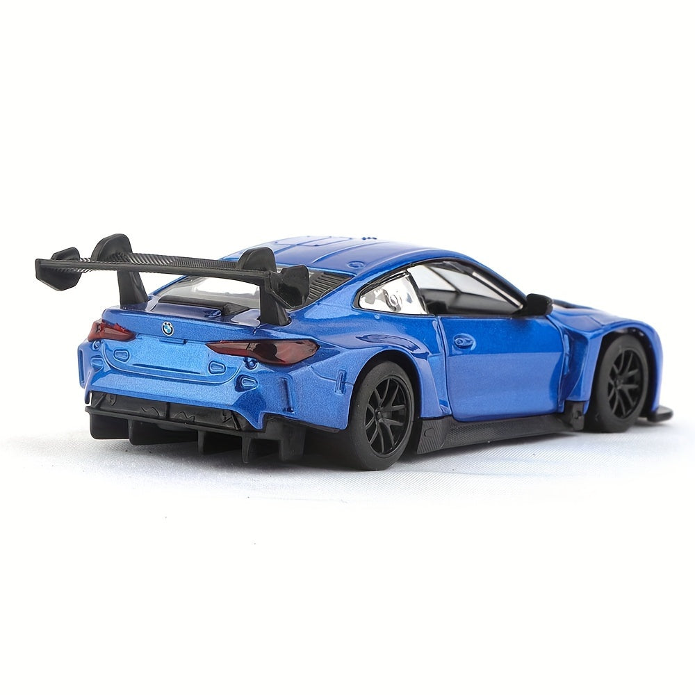 BMW M4 GT3 1:44 model van metaal - Met openende deuren, ideaal als verjaardagscadeau.