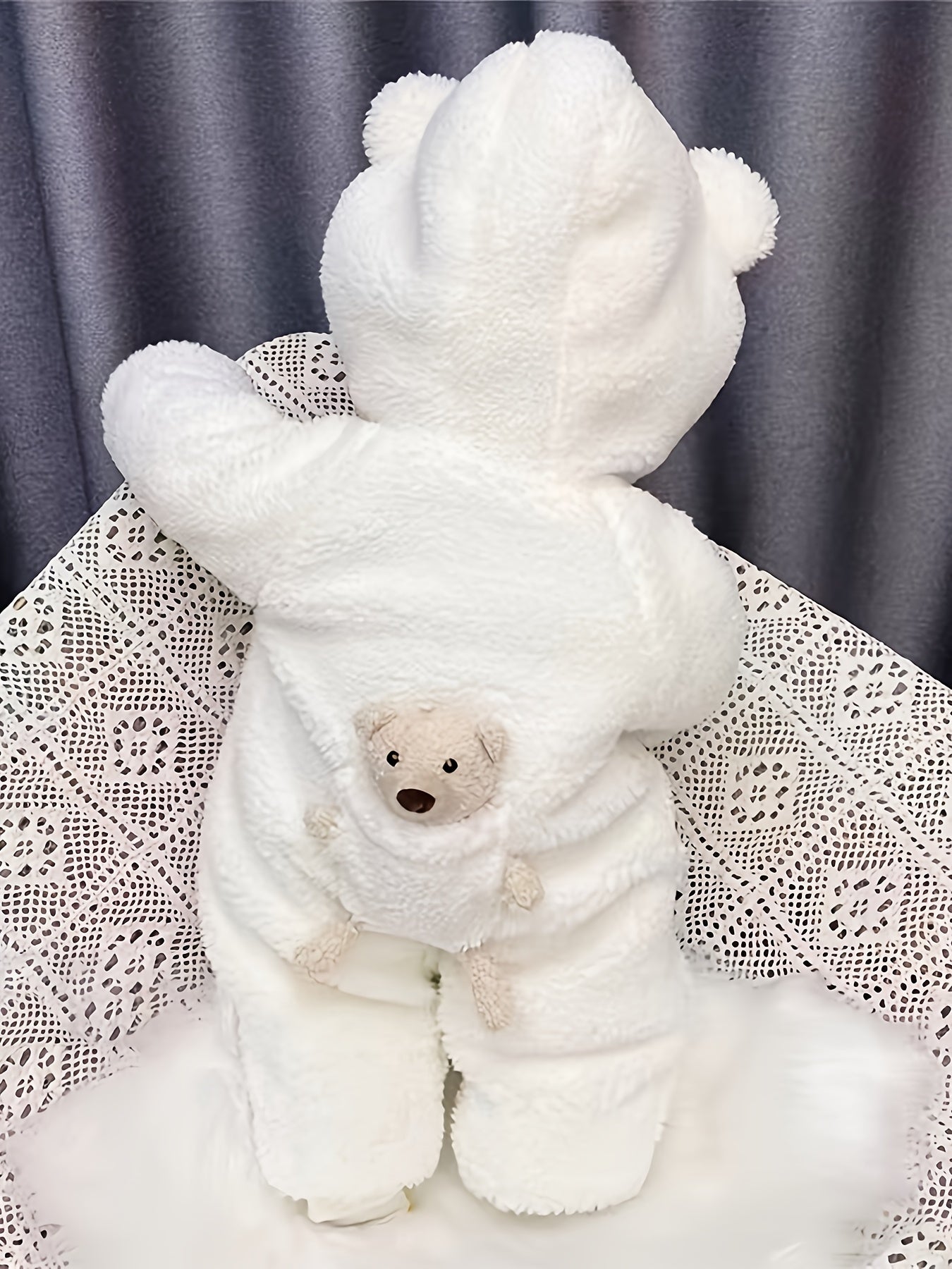 Warme Baby Jumpsuit Romper met Capuchon | Beer Ontwerp Onesies voor Pasgeboren Winterkleding Makkelijk aan te trekken