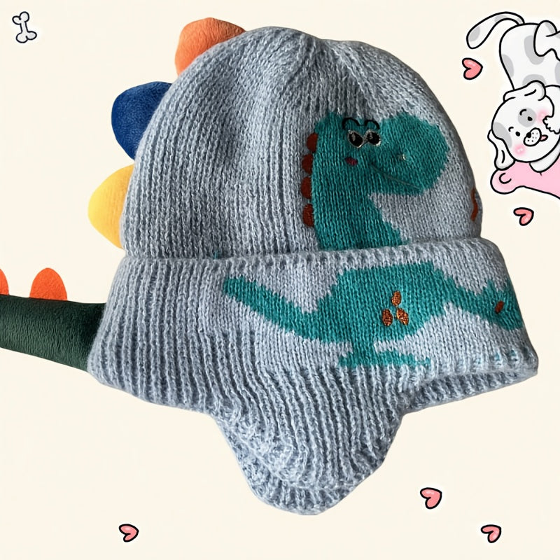 Dinosaurus gebreide muts kind | Wintermuts acryl