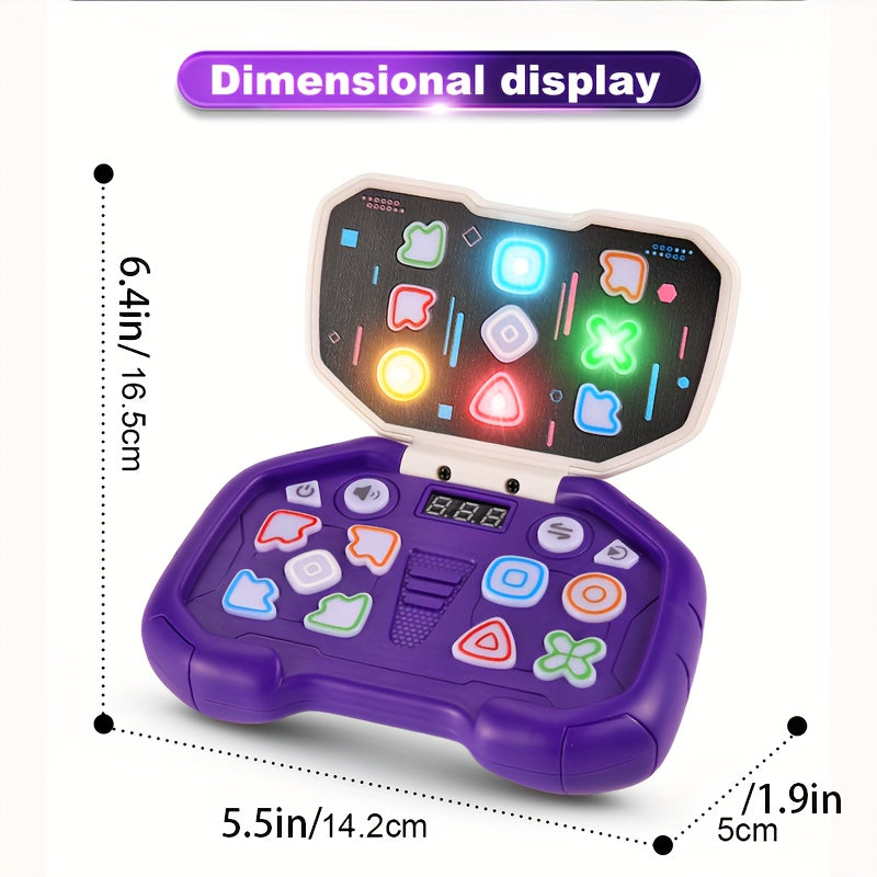 Interactieve Fidget Toy met Gloeiende Knoppen - Multiplayer Spelmodi voor Verbeterde Focus, Geheugen & Coördinatie - Educatief Breinspel voor Kinderen van 3-6 Jaar, Paars/Blauw