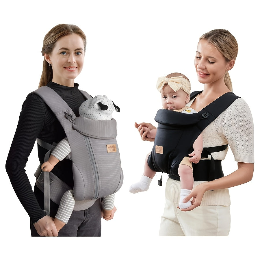 Ergonomische Baby Drager voor Pasgeboren tot Peuter - Verstelbare Draagzak met Hoofdkap voor Jongens en Meisjes - Ademende Stof voor Comfortabel Dragen